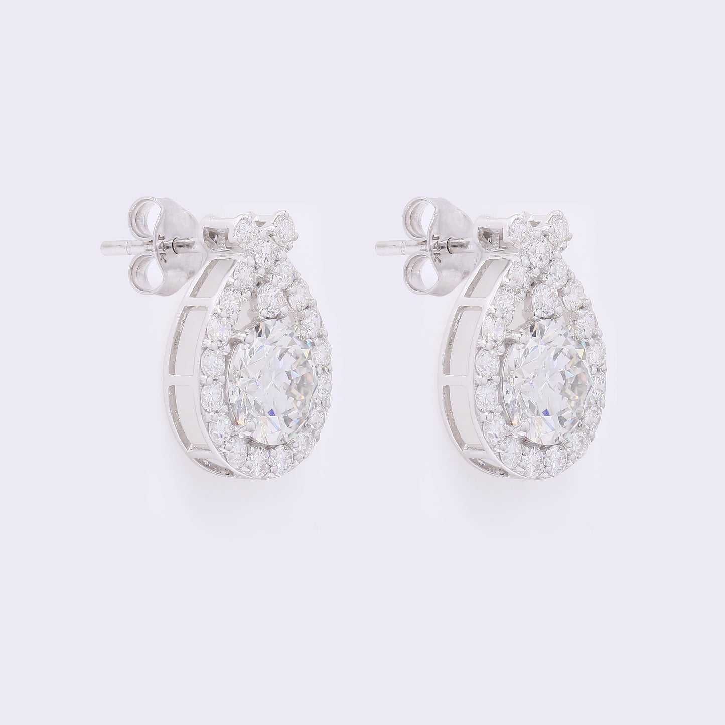 4.07 Carats Lab Grown Diamond 14K Gold Earrings