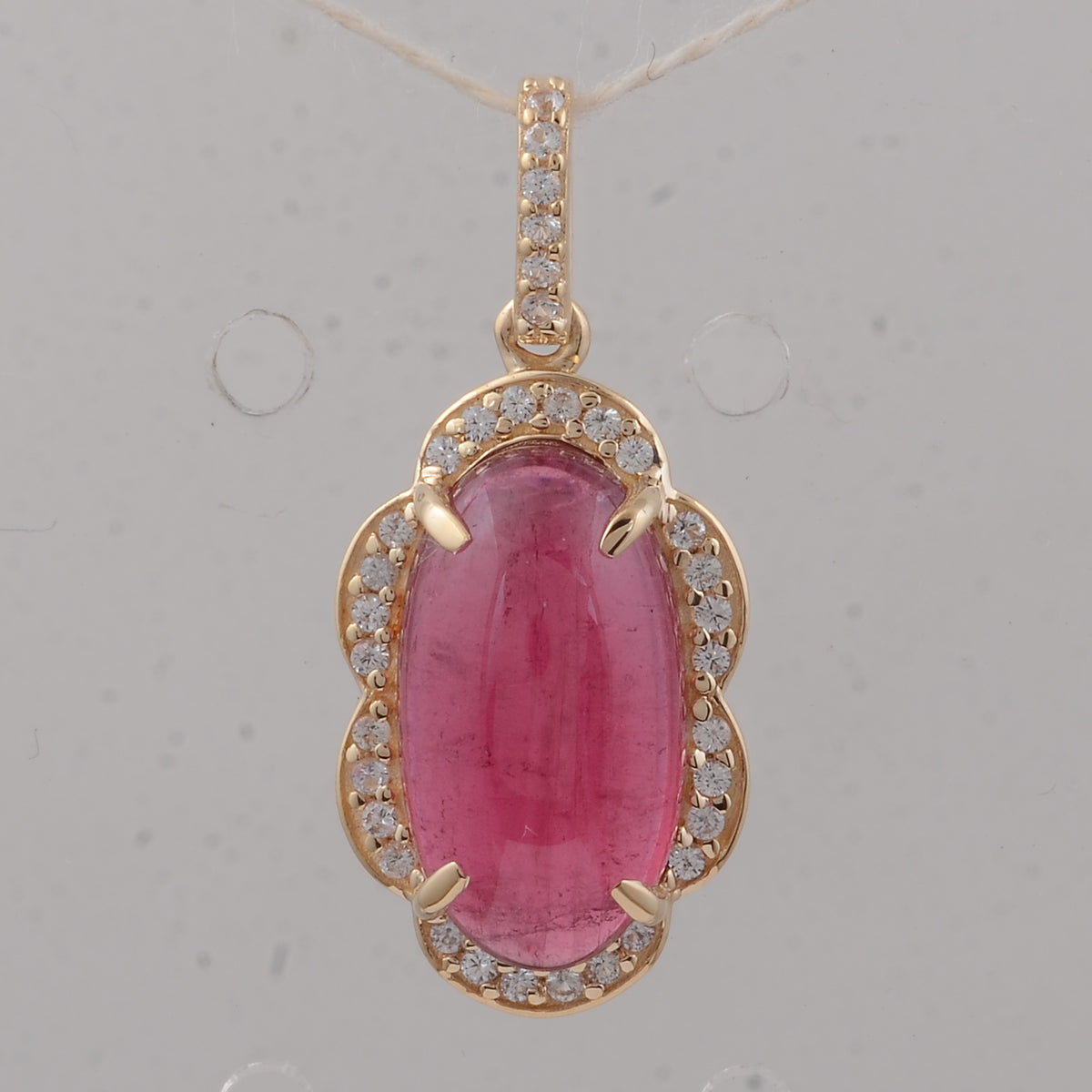 3.66 Ct Oval Tourmaline 9K Gold Pendant