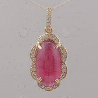 3.66 Ct Oval Tourmaline 9K Gold Pendant