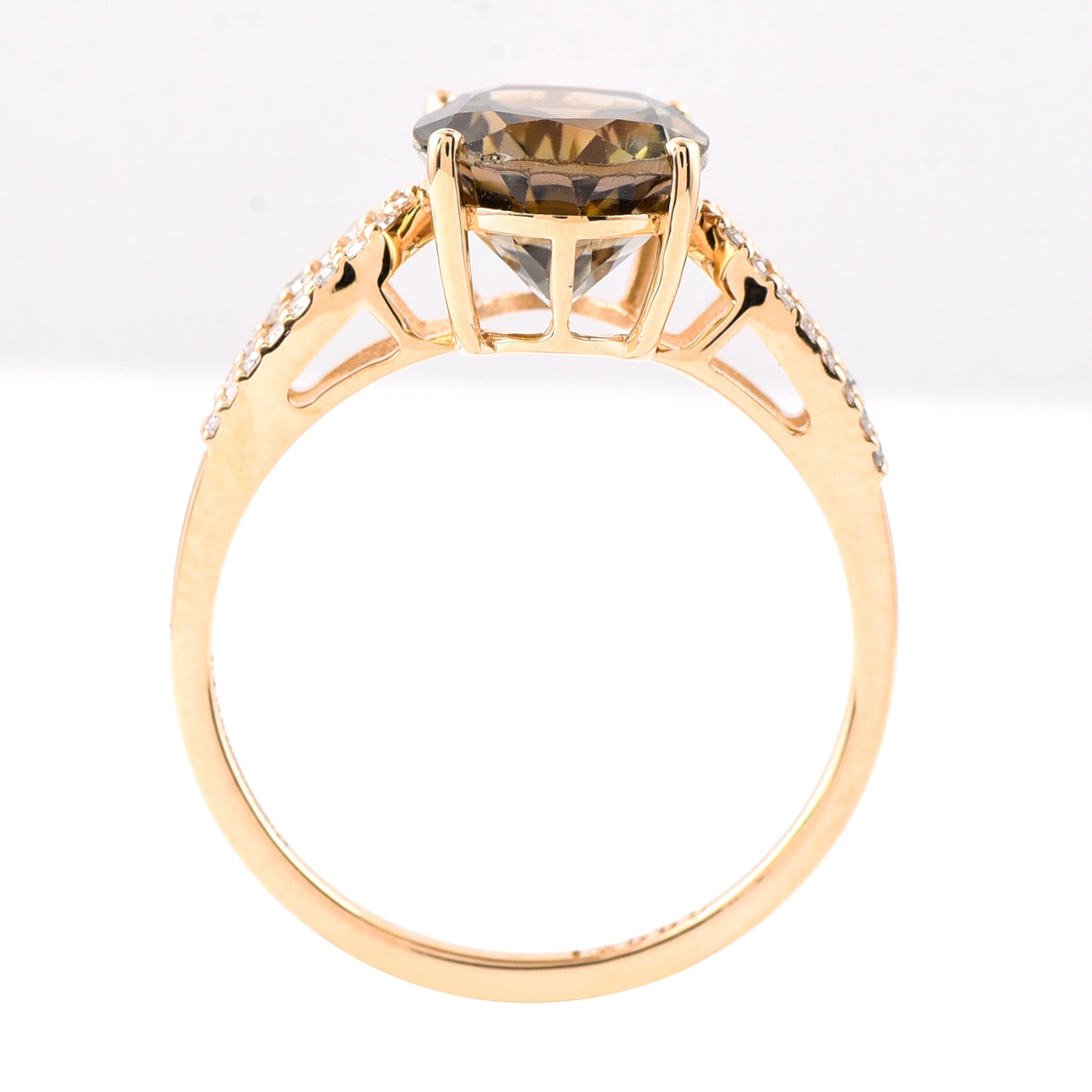 2.96 Ct Oval Mixed Cut Natural Tourmaline 14K Gold Ring