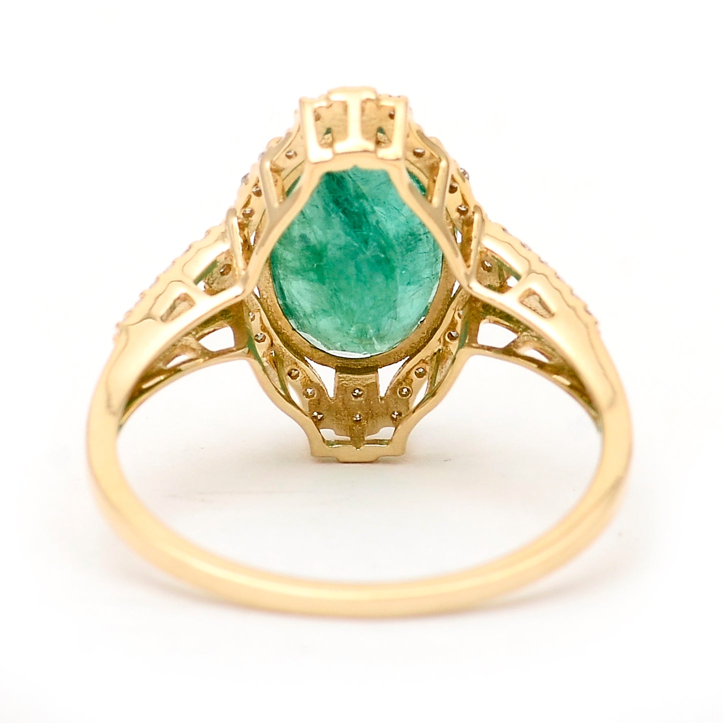 2.69 Ct Oval Natural Emerald 14K Gold Ring