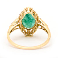 2.69 Ct Oval Natural Emerald 14K Gold Ring