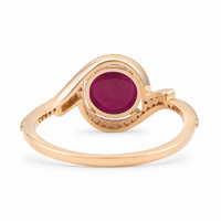 2.43 Ct Round Ruby 9K Gold Ring