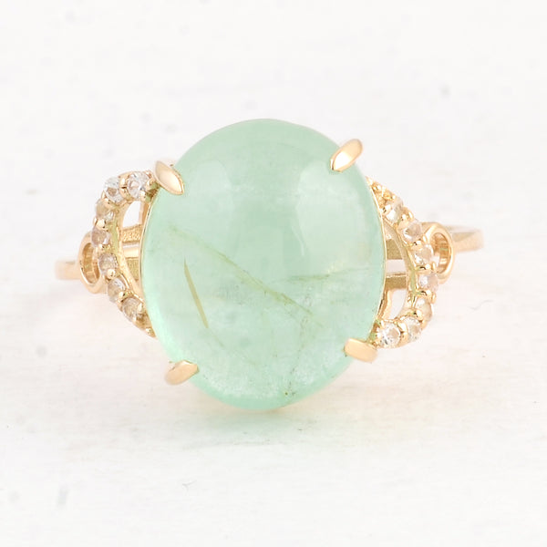 8.55 Ct Oval Emerald 14K Gold Ring