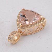 4.03 Ct Trillion Morganite 9K Gold Pendant
