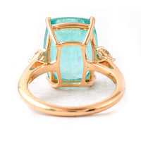 9.69 Ct Cushion Emerald 18K Gold Ring