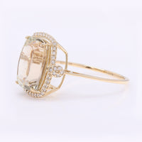 5.59 Ct Cushion Mixed Cut Natural Sunstone 14K Gold Ring