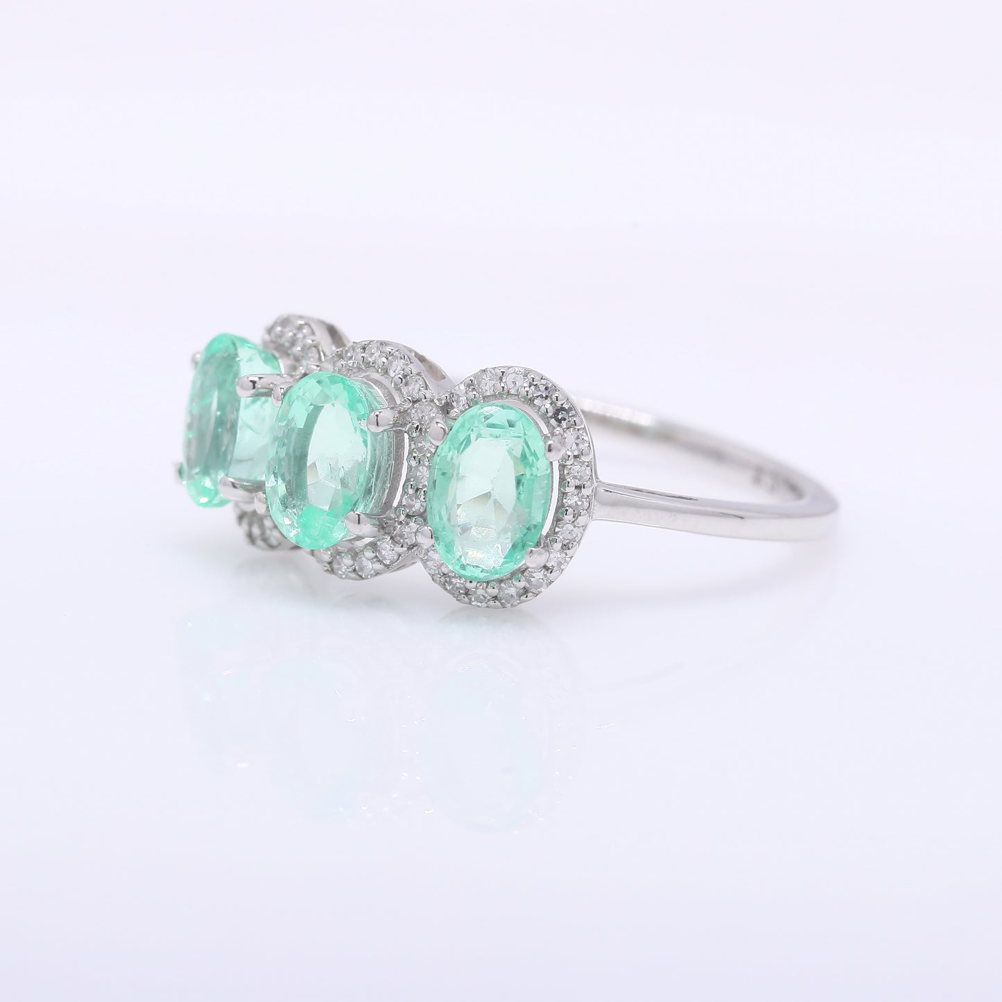 1.75 Ct Oval Mixed Cut Natural Emerald 950 Platinum Ring