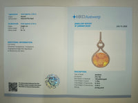 2.60 Ct Round Natural Fire Opal 14K Gold Pendant
