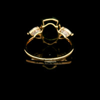 3.85 Ct Oval Mixed Cut Lab Grown Emerald 14K Gold Ring
