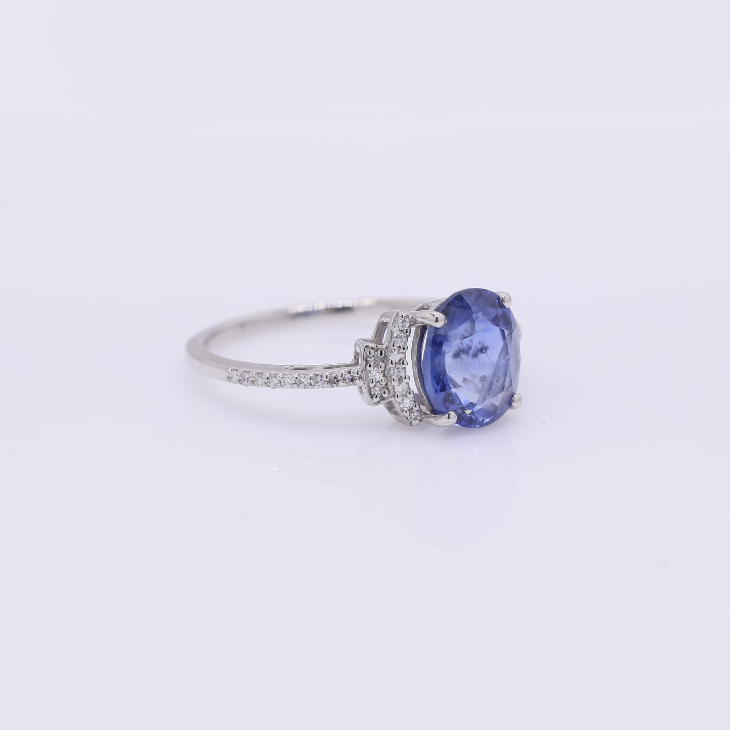 2.72 Ct Oval Mixed Cut Natural Sapphire 950 Platinum Ring