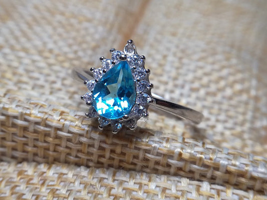 Blue Topaz 925 Sterling Silver Ring