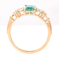 1.52 Ct Octagon Step Cut Natural Emerald 14K Gold Ring