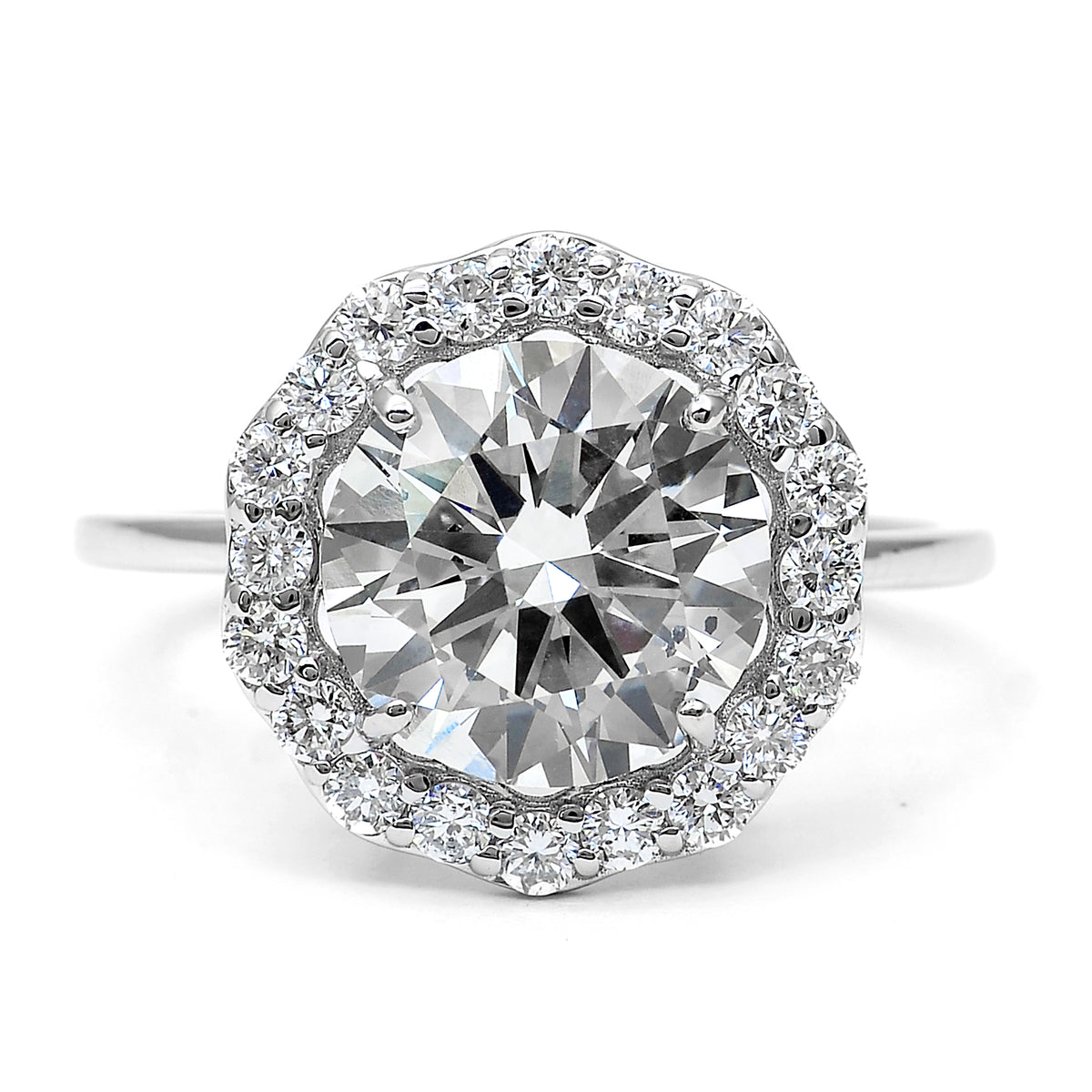 3.46 Carats Lab Grown Diamond 14K Gold Ring