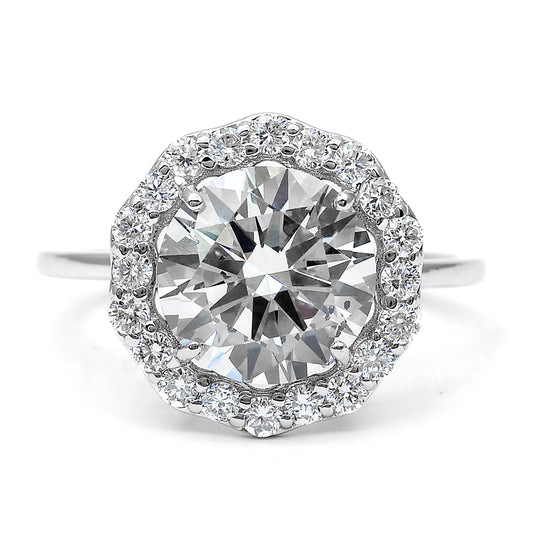 3.46 Carats Lab Grown Diamond 14K Gold Ring