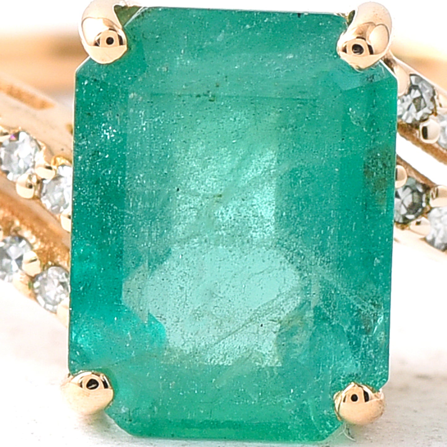 1.77 Ct Octagon Emerald 14K Gold Ring