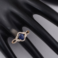 1.56 Ct Oval Sapphire 9K Gold Ring