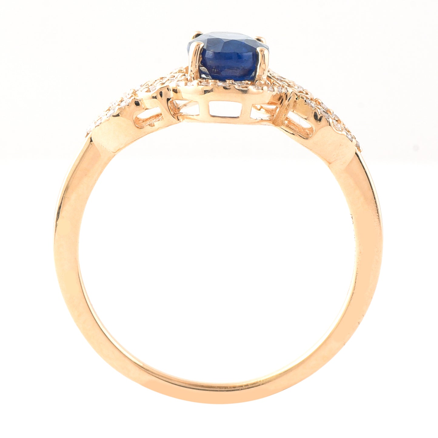 1.42 Ct Oval Mixed Cut Natural Sapphire 14K Gold Ring