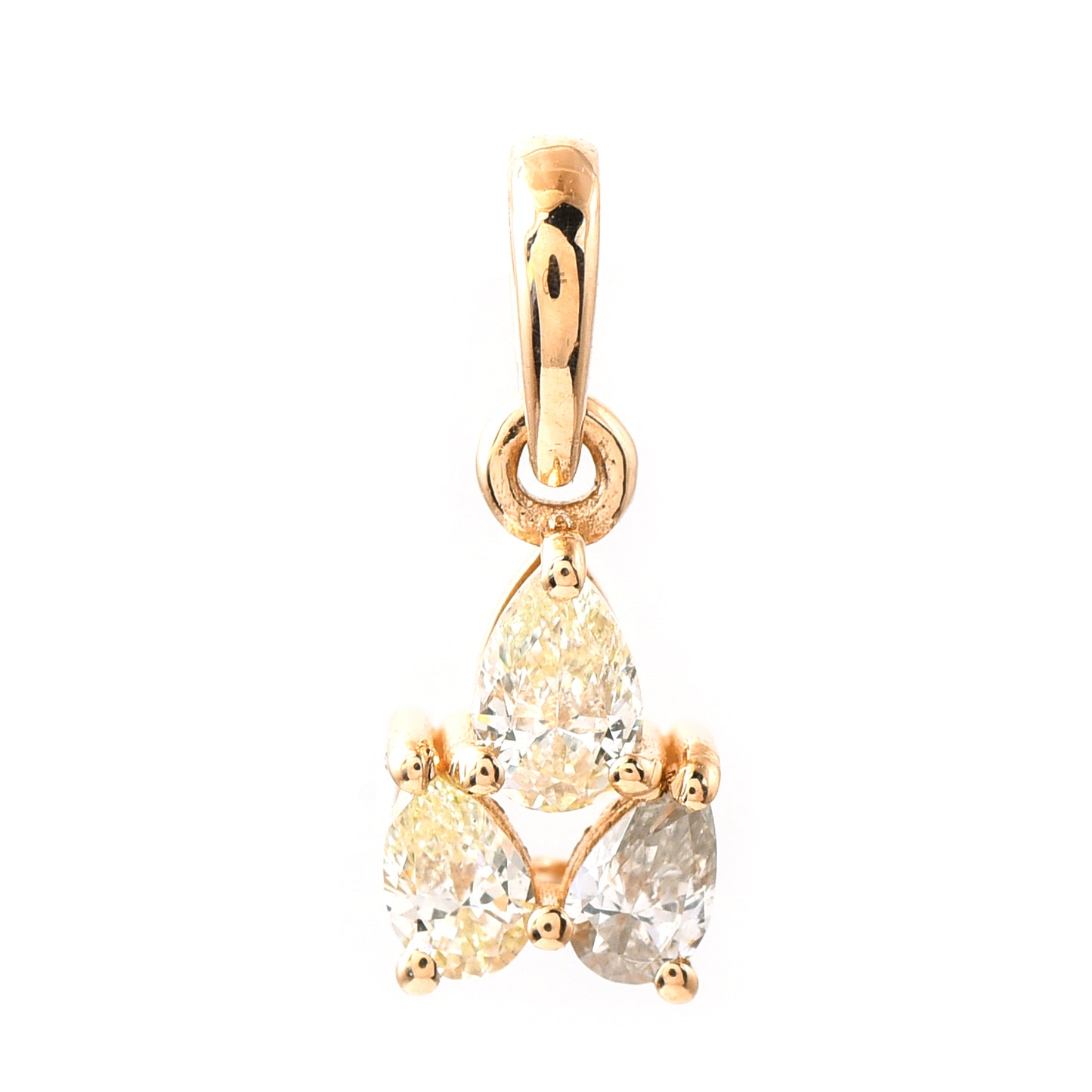 0.52 Ct Pear Diamond 14K Gold Pendant