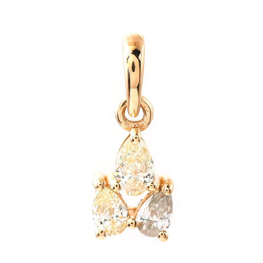 0.52 Ct Pear Diamond 14K Gold Pendant