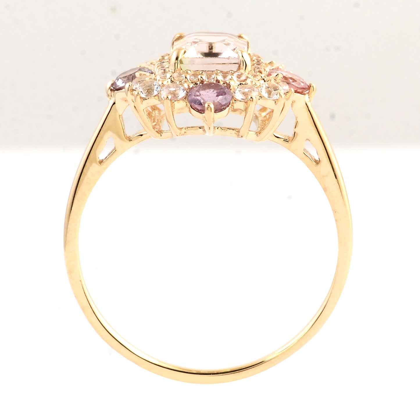 1.52 Ct Octagon Multi Tourmaline 14K Gold Ring