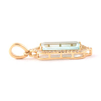 1.44 Ct Rectangle Step Cut Natural Emerald 14K Gold Pendant