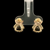 2.10 Ct Trillion Tourmaline 14K Gold Earrings