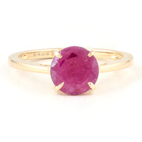 2.81 Ct Round Mixed Cut Natural Corundum Ruby 14K Gold Ring