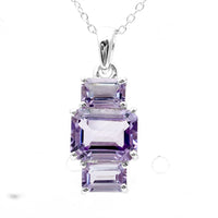 3.29 Ct Octagon Amethyst 925 Sterling Silver Pendant