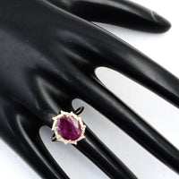 2.56 Ct Oval Mixed Cut Natural Corundum Ruby 14K Gold Ring