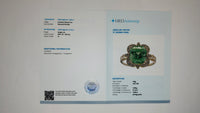 4.74 Ct Cushion Mixed Cut Natural Peridot 14K Gold Ring