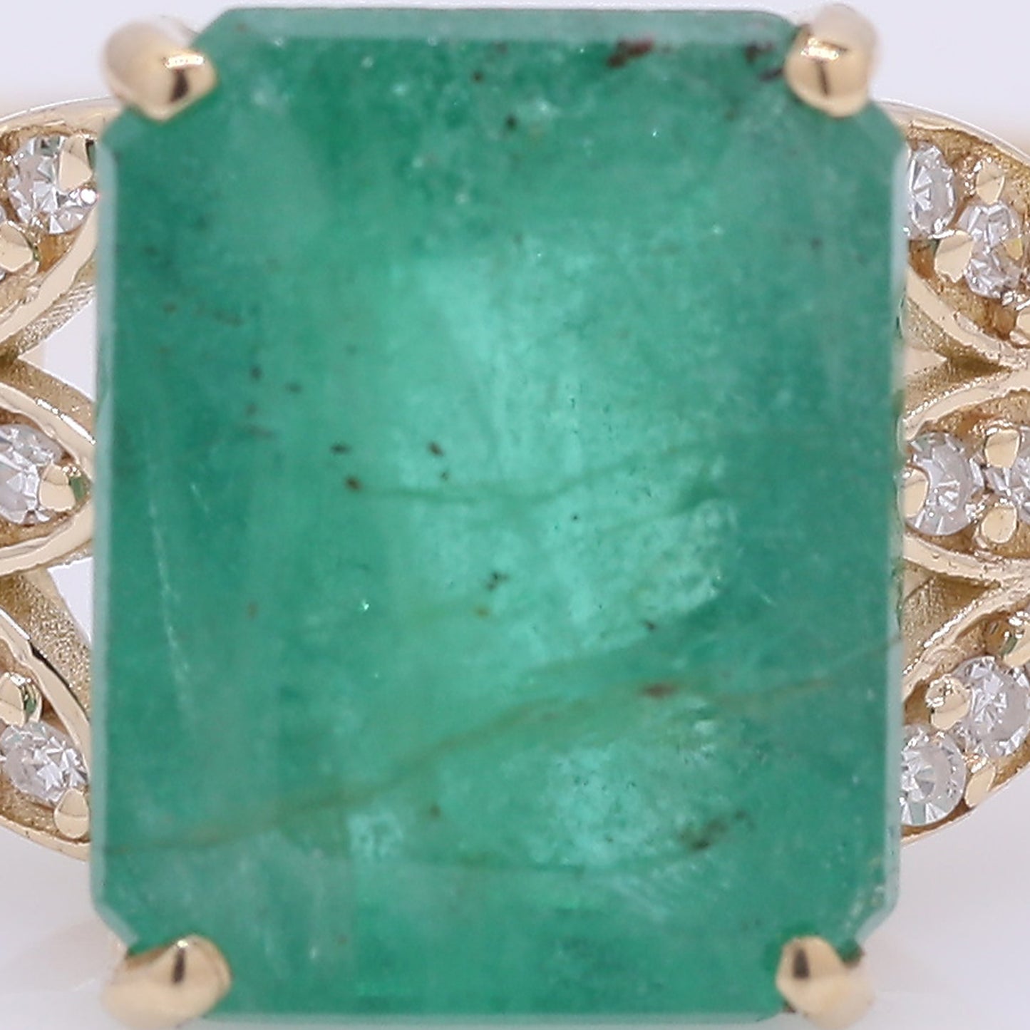 2.80 Ct Octagon Step Cut Natural Emerald 14K Gold Ring