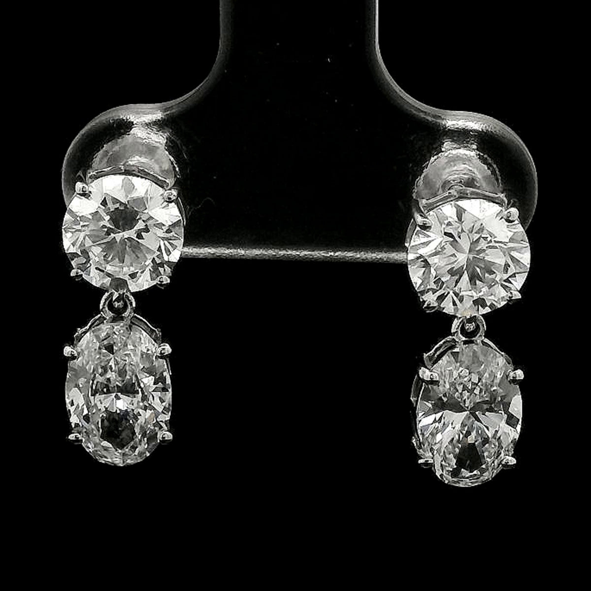 3.77 Carats Lab Grown Diamond 14K Gold Earrings