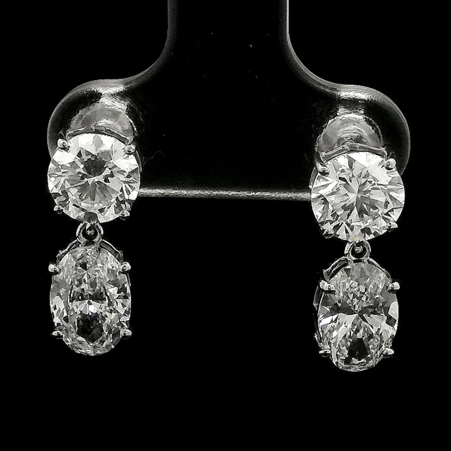 3.77 Carats Lab Grown Diamond 14K Gold Earrings