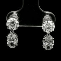 3.77 Carats Lab Grown Diamond 14K Gold Earrings