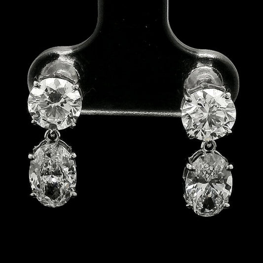 3.77 Carats Lab Grown Diamond 14K Gold Earrings