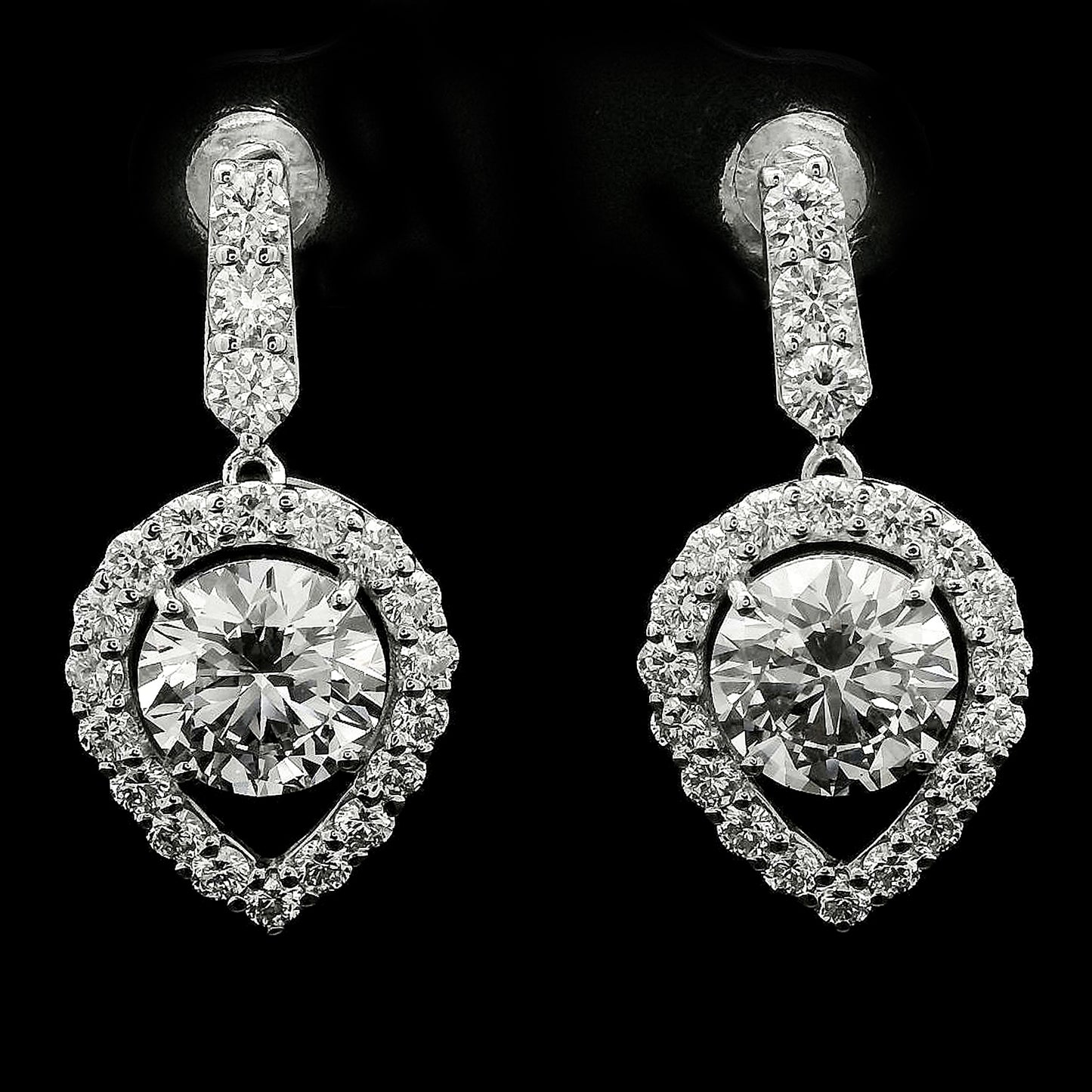 4.43 Carats Lab Grown Diamond 14K Gold Earrings