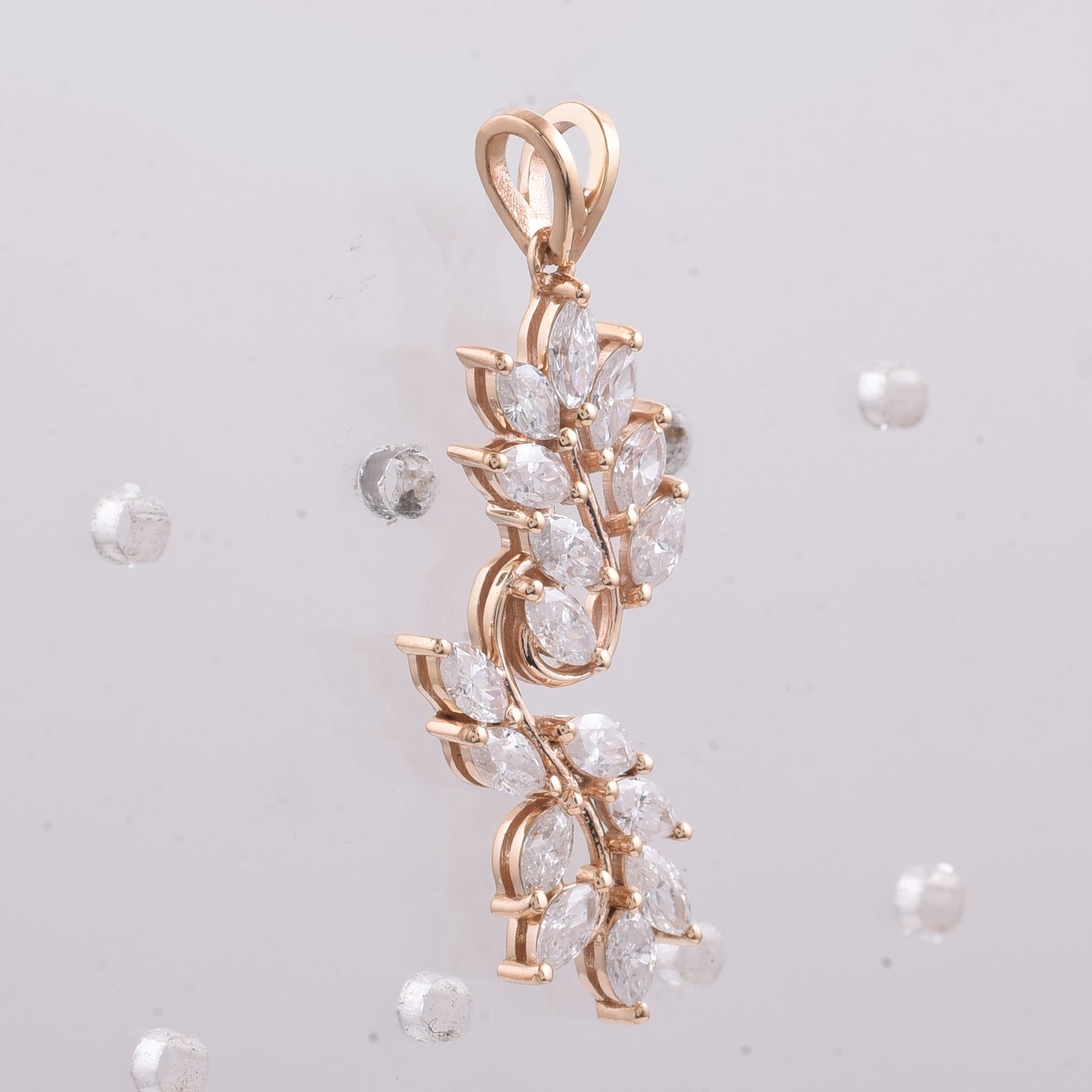 1.07 Ct Marquise Natural Diamond 14K Gold Pendant