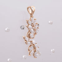 1.07 Ct Marquise Natural Diamond 14K Gold Pendant
