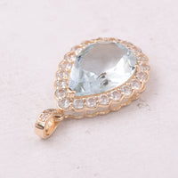 4.95 Ct Pear Aquamarine 9K Gold Pendant
