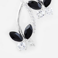 2.33 Ct Marquise Black Spinal, White Topaz, Cubic Zirconia 925 Sterling Silver Pendant