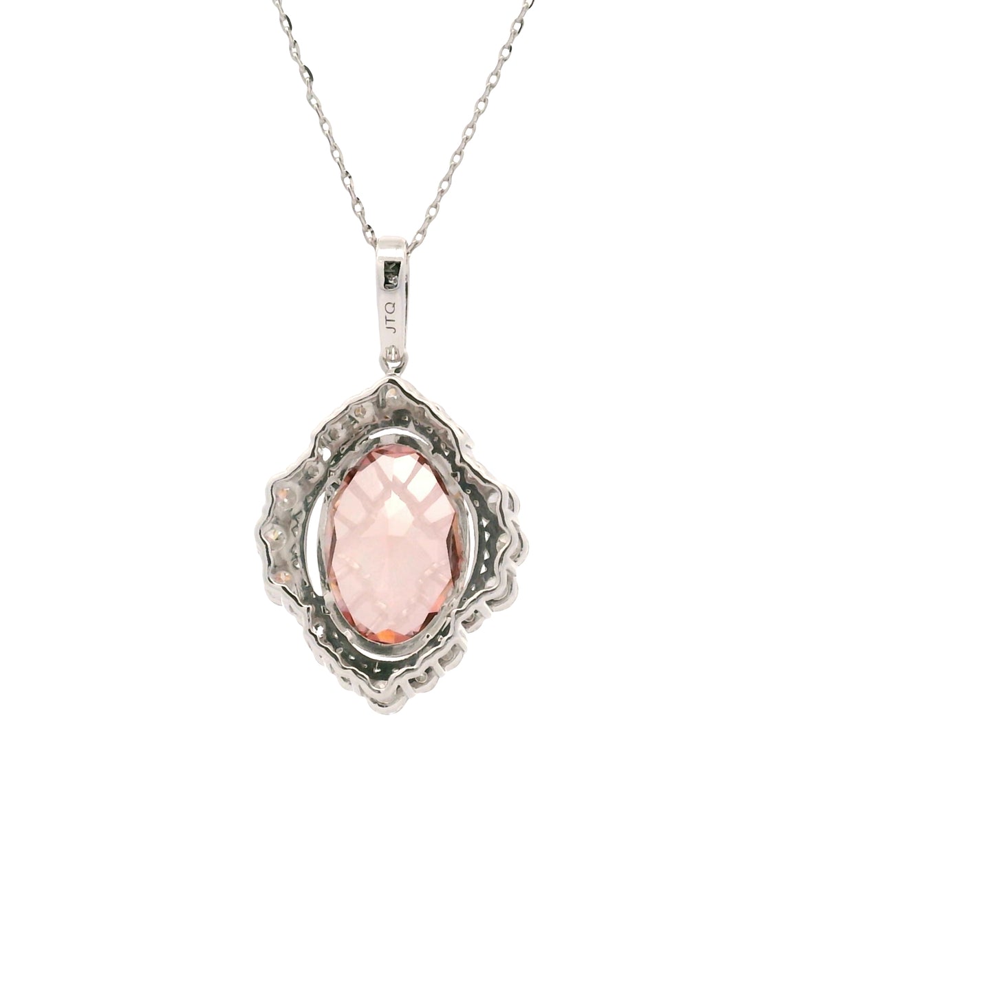 5.86 Carats Pink Lab Grown Diamond 14K Gold Pendant