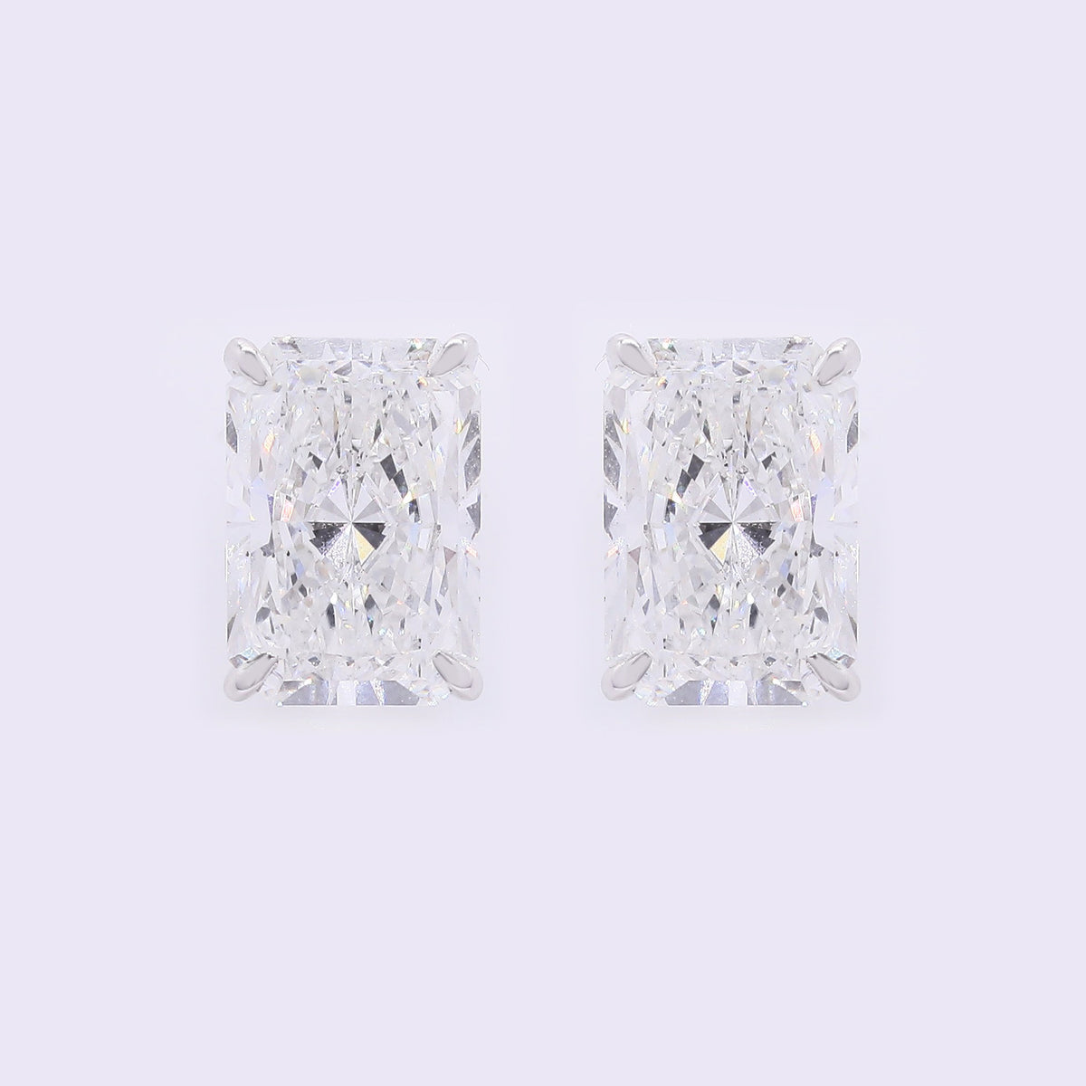 3.81 Carats Lab Grown Diamond 14K Gold Earrings