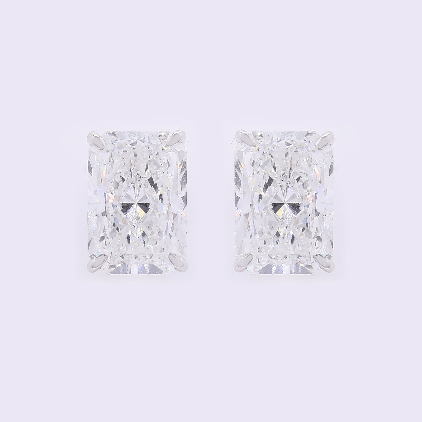 3.81 Carats Lab Grown Diamond 14K Gold Earrings
