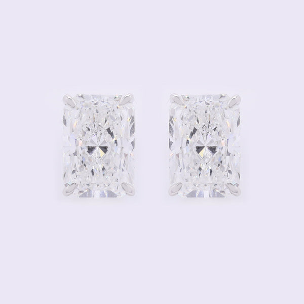 3.81 Carats Lab Grown Diamond 14K Gold Earrings