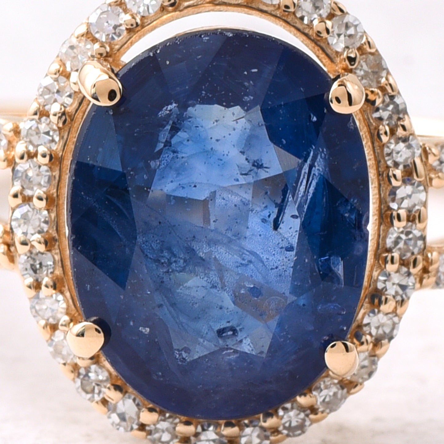 2.49 Ct Oval Mixed Cut Natural Sapphire 14K Gold Ring