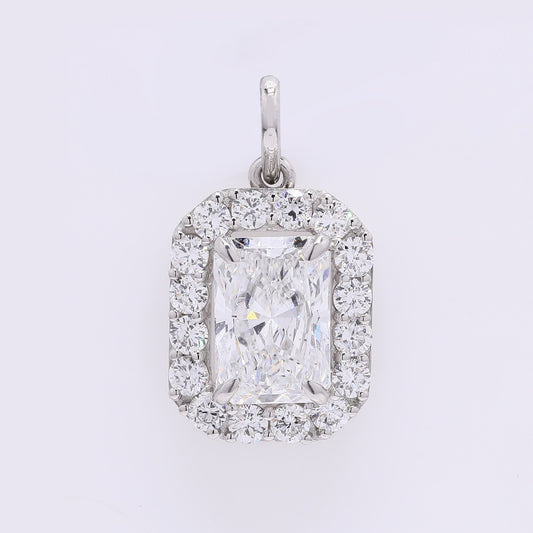 2.55 Carats Lab Grown Diamond 950 Platinum Pendant