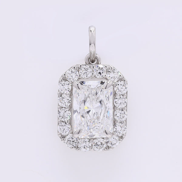 2.55 Carats Lab Grown Diamond 950 Platinum Pendant