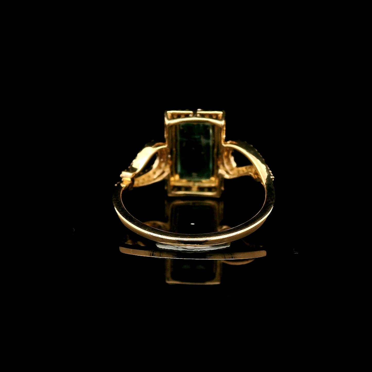 1.55 Ct Rectangle Step Cut Natural Emerald 14K Gold Ring