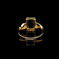 1.55 Ct Rectangle Step Cut Natural Emerald 14K Gold Ring